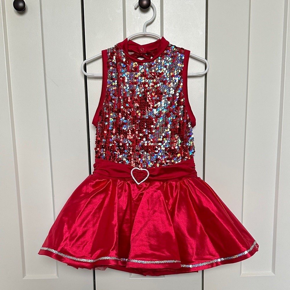 Weissman Red Sequin Kids Dance Costume